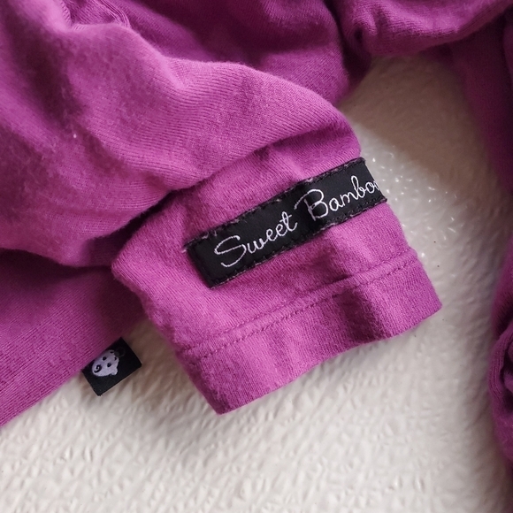 Sweet Bamboo One-piece Sleeper Footie Pajamas Plum Baby Girls 0-3 Months - Picture 4 of 5